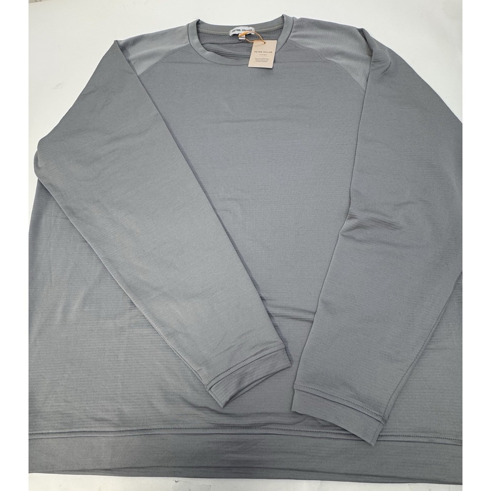 NWT Peter Millar Beaumont Performance Crew Neck Pullover Gale Grey Mens XXL $165 - Picture 6 of 10